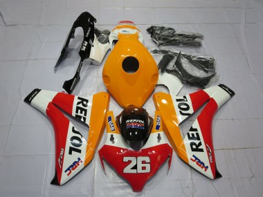Shop 2008-2011 Honda CBR1000RR Motorcycle Fairings - Orange White Red Glossy Black Repsol 26