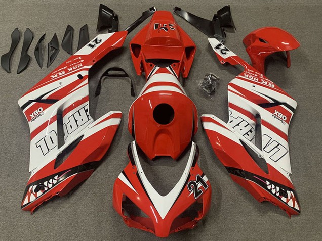 2004-2005 Honda CBR1000RR Motorcycle Fairings - White Red Liverpool 21