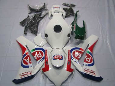 Shop 2008-2011 Honda CBR1000RR Motorcycle Fairings - White Red Blue Pata Castrol Tonello