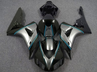 Shop 2006-2007 Honda CBR1000RR Motorcycle Fairings - Silver Blue Glossy Black Pinstripe