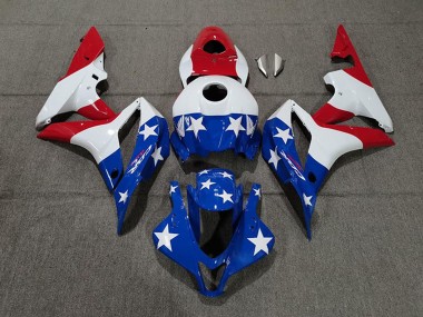 Shop 2007-2008 Honda CBR600RR Motorcycle Fairings - White Blue Red American Flag