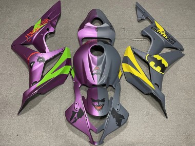 Shop 2007-2008 Honda CBR600RR Motorcycle Fairings - Grey Purple Bat Man vs Joker Matte