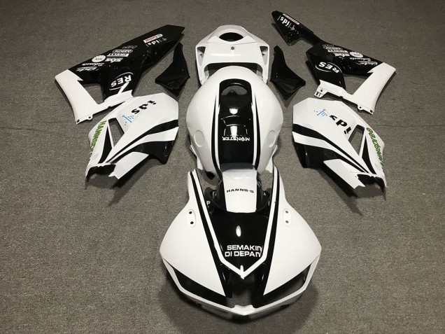 2013-2026 Honda CBR600RR Motorcycle Fairings - White Glossy Black