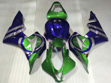 Shop 2007-2008 Honda CBR600RR Motorcycle Fairings - Blue Green Silver Captain America
