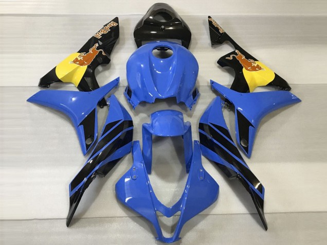 2007-2008 Honda CBR600RR Motorcycle Fairings - Blue Yellow Glossy Black Red Bull