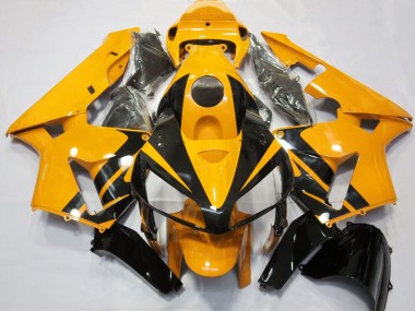 Shop 2005-2006 Honda CBR600RR Motorcycle Fairings - Bright Orange Glossy Black Design