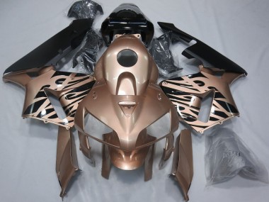 Shop 2005-2006 Honda CBR600RR Motorcycle Fairings - Glossy Black Bronze Flame