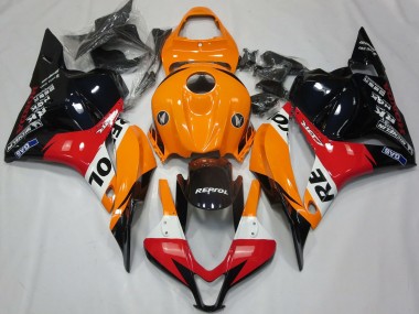 Shop 2009-2012 Honda CBR600RR Motorcycle Fairing - Orange White Red Glossy Black Repsol