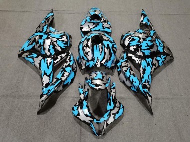 Shop 2009-2012 Honda CBR600RR Motorcycle Fairings - Blue Silver Camouflage