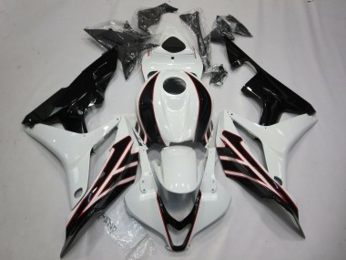 Shop 2007-2008 Honda CBR600RR Motorcycle Fairings - White Glossy Black OEM Style