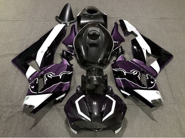 2013-2026 Honda CBR600RR Motorcycle Fairings - Black Carbon Fiber White Purple Bull