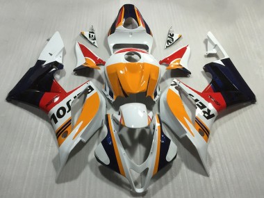 Shop 2007-2008 Honda CBR600RR Motorcycle Fairings - Orange White Red Glossy Black Repsol Style