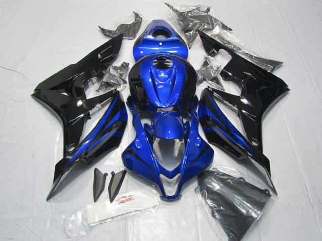 2007-2008 Honda CBR600RR Motorcycle Fairing Kits - Blue Glossy Black