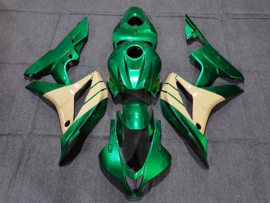 Shop 2007-2008 Honda CBR600RR Motorcycle Fairings - Emerald Green Tan