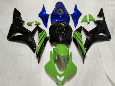 Shop 2007-2008 Honda CBR600RR Motorcycle Fairings - Blue Green Glossy Black