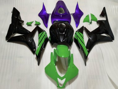 Shop 2007-2008 Honda CBR600RR Motorcycle Fairings - Purple Green Glossy Black