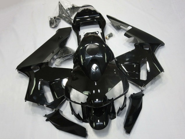 2003-2004 Honda CBR600RR Motorcycle Fairing - Glossy Black Matte Black