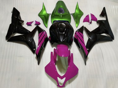 Shop 2007-2008 Honda CBR600RR Motorcycle Fairings - Green Pink Glossy Black