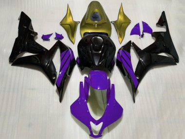 Shop 2007-2008 Honda CBR600RR Motorcycle Fairings - Gold Purple Glossy Black