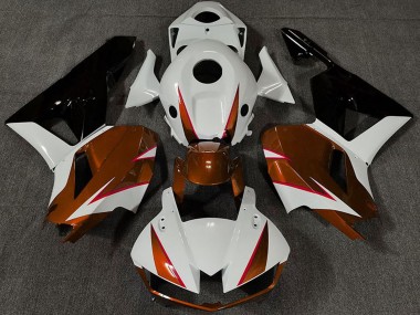 Shop 2013-2026 Honda CBR600RR Motorcycle Fairings - White Dark Orange Glossy Black