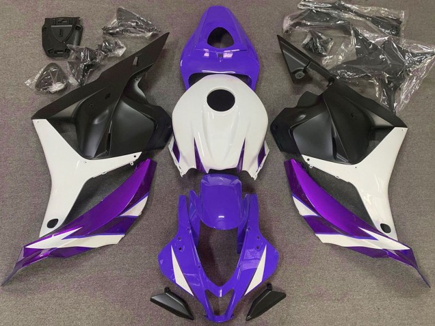 2009-2012 Honda CBR600RR Motorcycle Fairings - White Light Purple Blue Matte Black