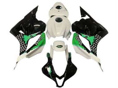 Shop 2009-2012 Honda CBR600RR Motorcycle Fairings - White Green Glossy Black Splatter