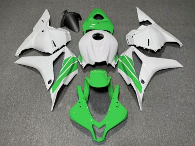 Shop 2009-2012 Honda CBR600RR Motorcycle Fairings - White Green Stripe