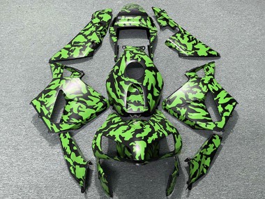 Shop 2003-2004 Honda CBR600RR Motorcycle Fairings - Green Black Camouflage