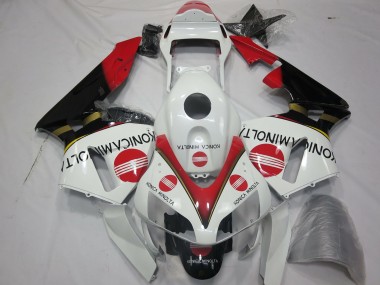 Shop 2003-2004 Honda CBR600RR Motorcycle Fairings - White Red Glossy Black Konica Minolta