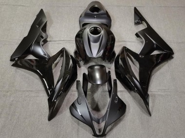 Shop 2007-2008 Honda CBR600RR Motorcycle Fairings - Glossy Black Matte Black