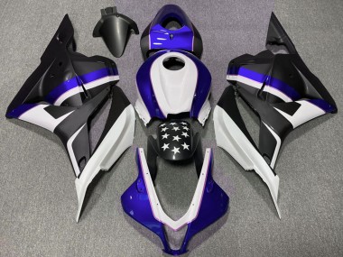 Shop 2009-2012 Honda CBR600RR Motorcycle Fairings - Dark Blue Matte Black Star