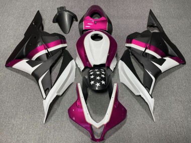 Shop 2009-2012 Honda CBR600RR Motorcycle Fairings - White Pink Matte Black Star