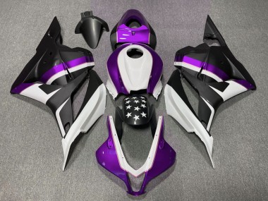 Shop 2009-2012 Honda CBR600RR Motorcycle Fairings - White Purple Matte Black Star