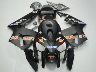 Shop 2003-2004 Honda CBR600RR Motorcycle Fairings - Matte Black Orange Repsol