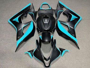 Shop 2007-2008 Honda CBR600RR Motorcycle Fairing - Cyan Blue Matte Black