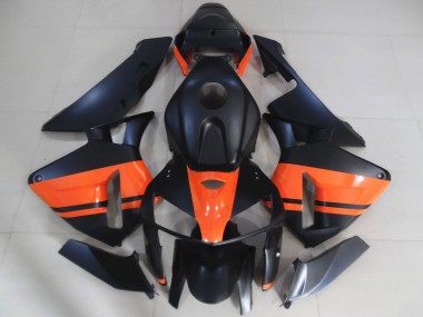 Shop 2005-2006 Honda CBR600RR Motorcycle Fairings - Matte Black Glossy Orange