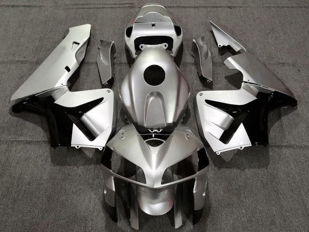 2005-2006 Honda CBR600RR Motorcycle Fairings - Matte Silver and Black