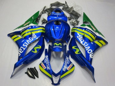 Shop 2009-2012 Honda CBR600RR Motorcycle Fairings - Blue Green MoviStar