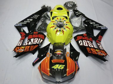 Shop 2013-2026 Honda CBR600RR Motorcycle Fairings - Yellow Orange Glossy Black Rossi 46
