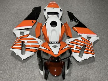 Shop 2005-2006 Honda CBR600RR Motorcycle Fairings - White Orange Wings
