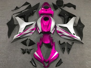 Shop 2007-2008 Honda CBR600RR Motorcycle Fairings - Silver Pink Glossy Black OEM Style