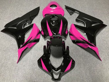 Shop 2007-2008 Honda CBR600RR Motorcycle Fairings - Pink Glossy Black Matte Black