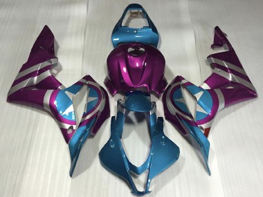 Shop 2007-2008 Honda CBR600RR Motorcycle Fairings - Purple Light Blue Captain America