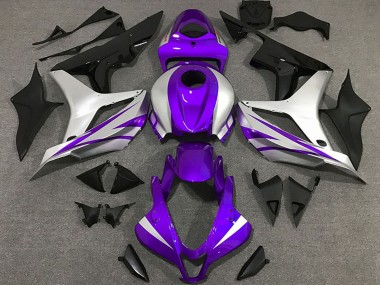Shop 2007-2008 Honda CBR600RR Motorcycle Fairings - Silver Purple Glossy Black OEM Style