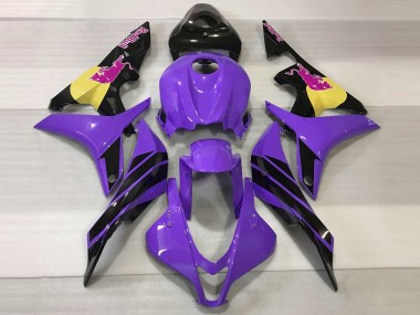 Shop 2007-2008 Honda CBR600RR Motorcycle Fairings - Purple Yellow Glossy Black Pink Bull