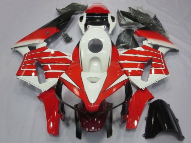 Shop 2005-2006 Honda CBR600RR Motorcycle Fairings - White Red Black Large Stripe