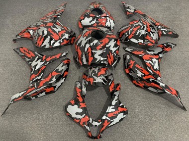 Shop 2009-2012 Honda CBR600RR Motorcycle Fairings - Red Grey Camouflage