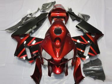 Shop 2005-2006 Honda CBR600RR Motorcycle Fairings - Red Glossy Black Design