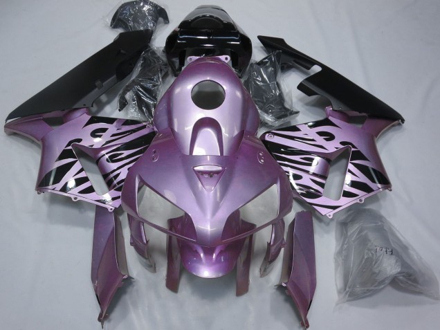2005-2006 Honda CBR600RR Motorcycle Fairings - Rose Purple Flame