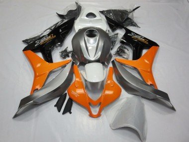 Shop 2007-2008 Honda CBR600RR Motorcycle Fairings - Silver Orange Glossy Black